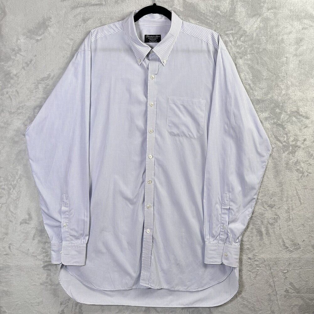 Turnbull & Asser Men's Dress Shirt XL?*READ White/Blue Button Down Shirt Luxury